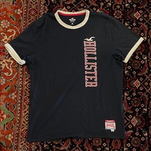 Hollister Dark Blue Tee with White Accents